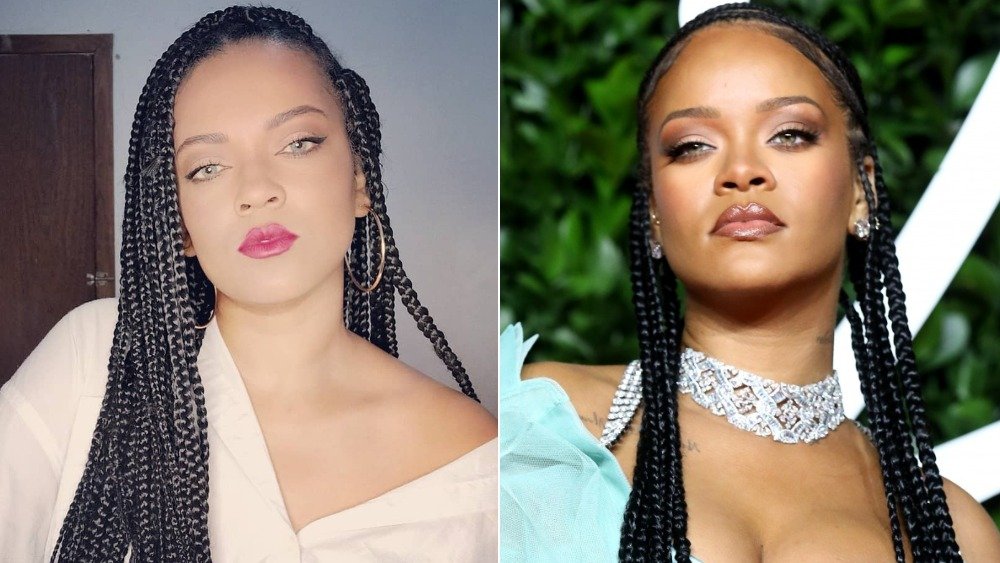 Rihanna and her look-alike, Priscila Beatrice
