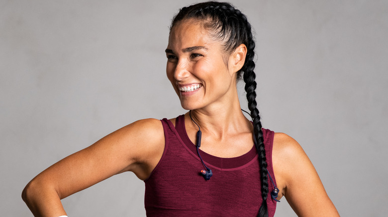 Woman in sports bra