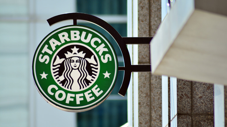 Starbucks sign on building 