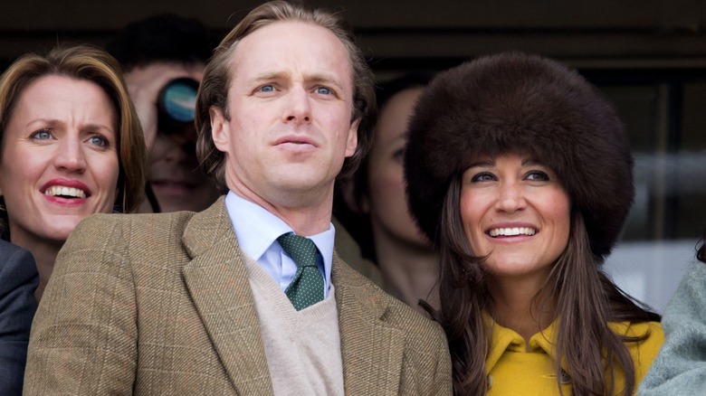 Thomas Kingston watching & Pippa Middleton smiling