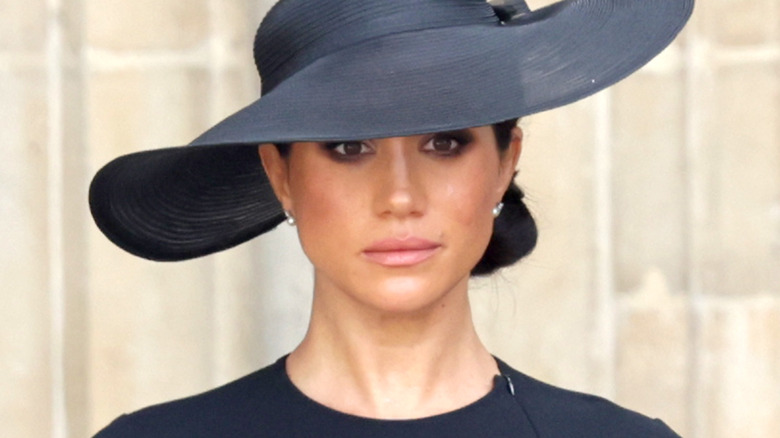 Meghan Markle looking serious