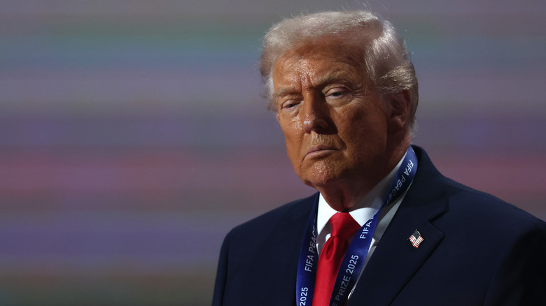 Donald Trump scowling