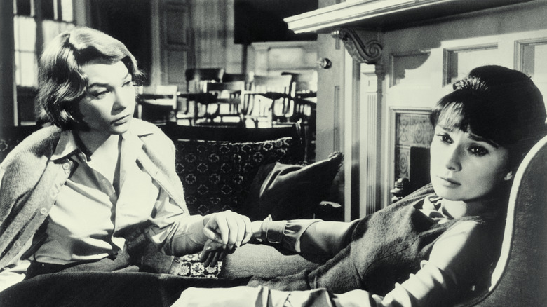 Shirley MacLaine as Martha Dobie and Audrey Hepburn as Karen Wright in "The Children's Hour"
