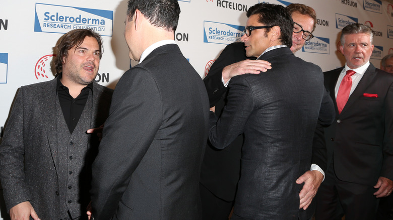 Comedian Jack Black, TV host Jimmy Kimmel, actors John Stamos and Bob Saget attend the 'Cool Comedy - Hot Cuisine" to benefit the Scleroderma Research Foundation at the Beverly Wilshire Four Seasons Hotel on June 5, 2015 in Beverly Hills, California.