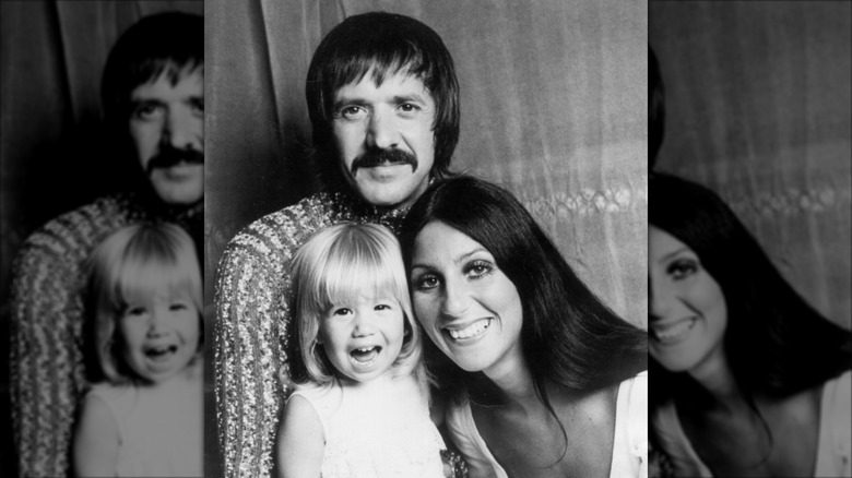 Sonny Bono with Cher and their baby Chaz