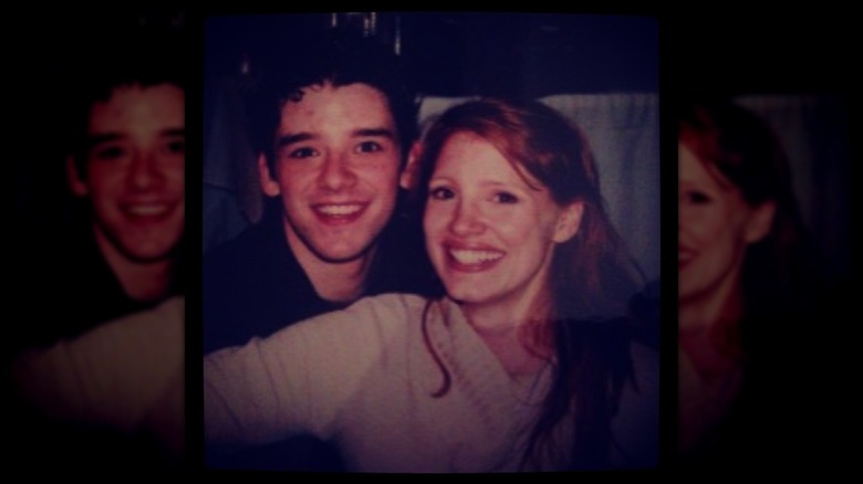 Michael Urie and Jessica Chastain at college