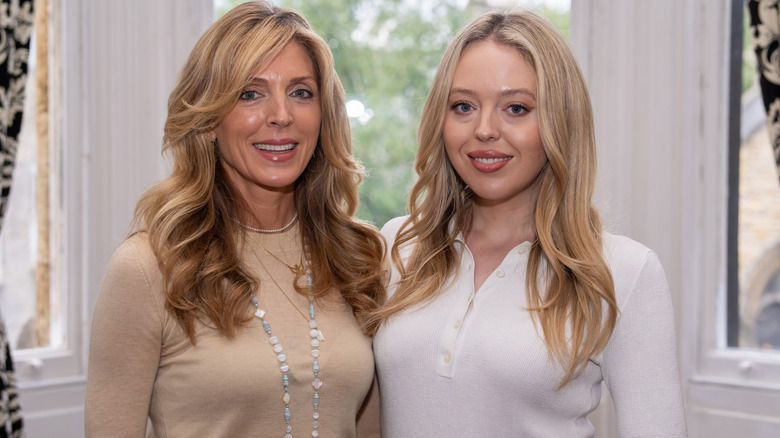 Marla Maples and Tiffany Trump smiling next to each other