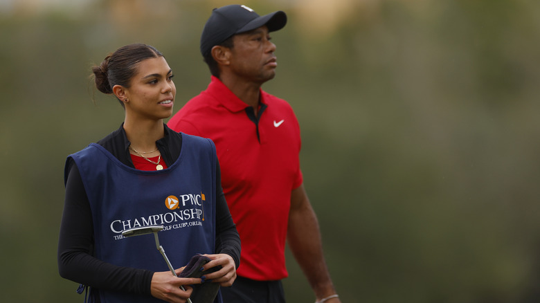 Tiger Woods and his daughter 