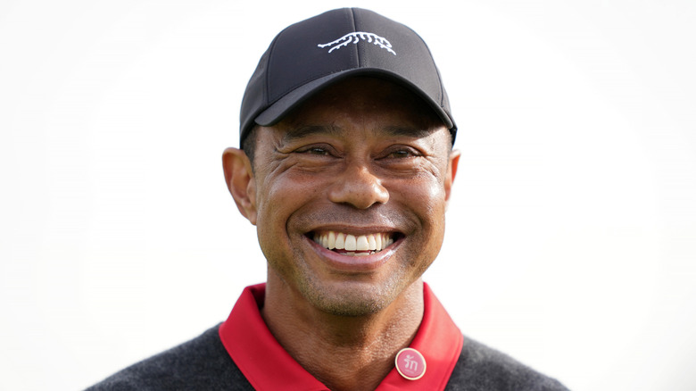 Tiger Woods smiling