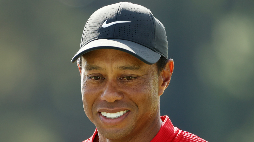 Tiger Woods smiling