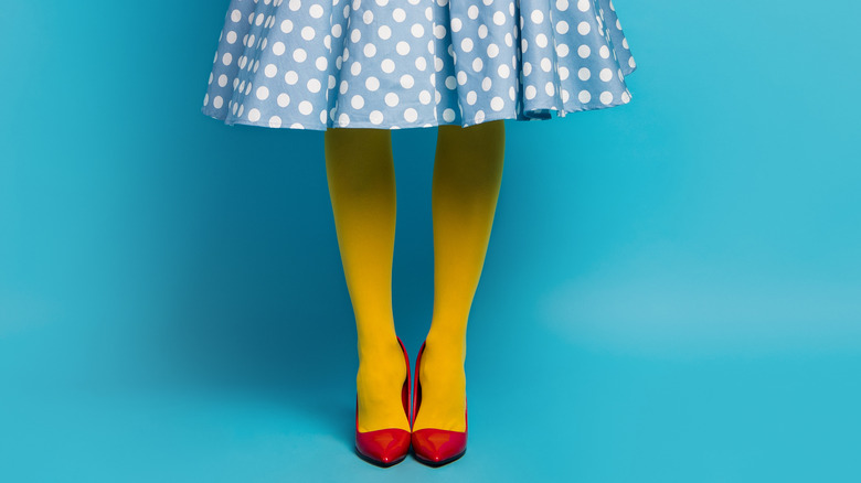 Bold yellow tights