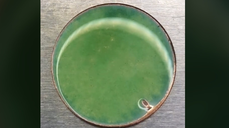 The penny being cleaned in TikToj video 