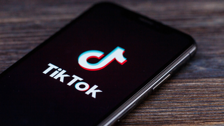 Phone with Tik Tok app open