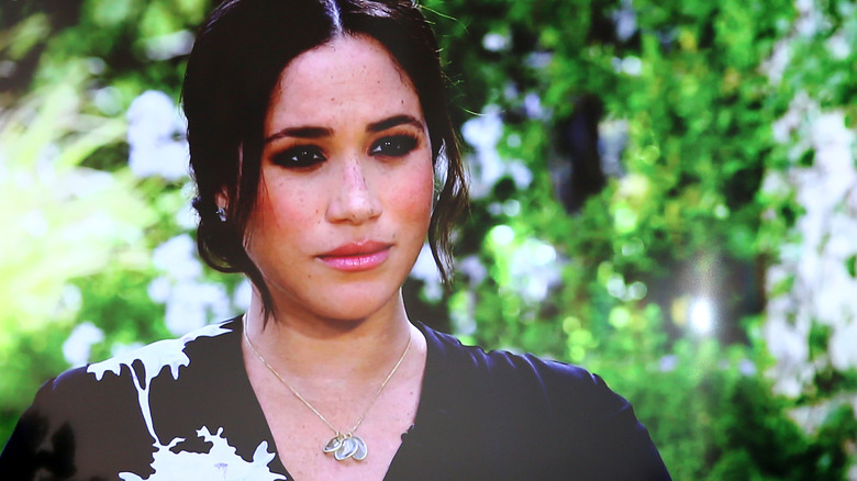 Meghan Markle being interviewed by Oprah