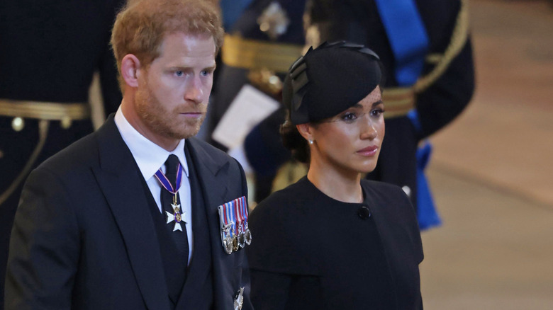 Harry and Meghan attend the queen's funeral