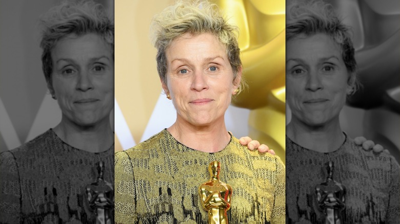 Frances McDormand without makeup at the 2018 Oscars