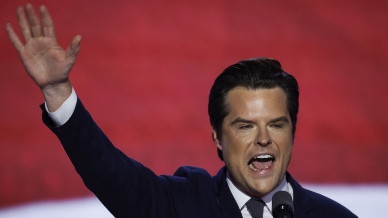 Matt Gaetz waving his hand