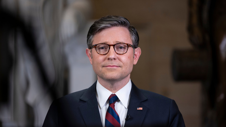 Mike Johnson looking on