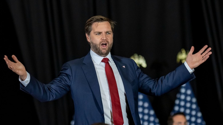 JD Vance speaking animatedly