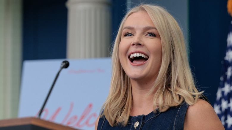 Karoline Leavitt takes questions from children in the Brady Press Briefing Room (2025)