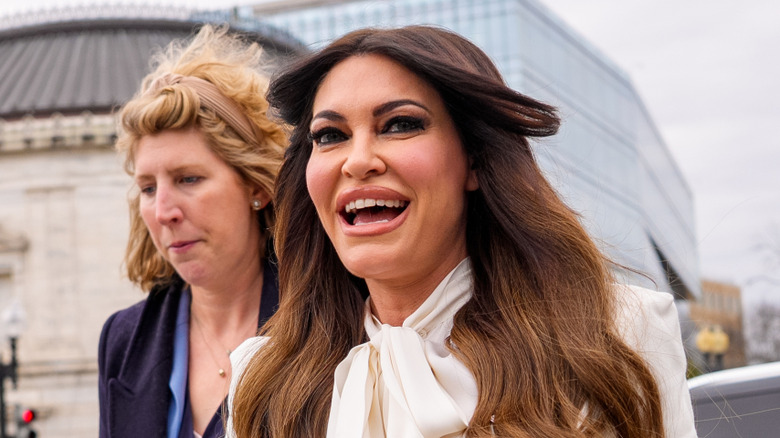 Kimberly Guilfoyle wearing white pantsuit
