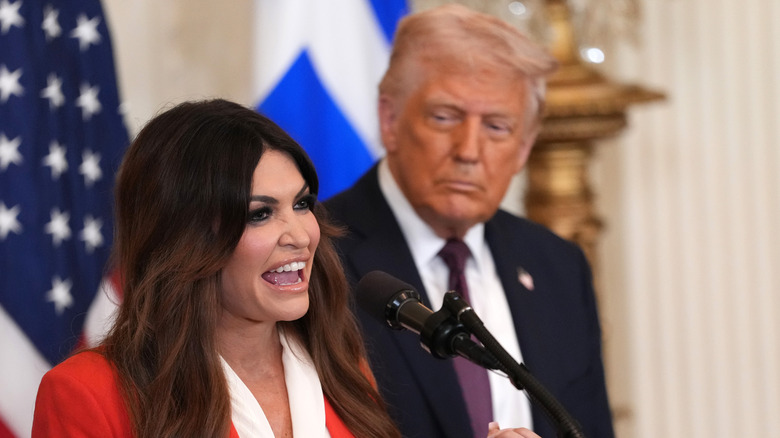 Kimberly Guilfoyle poses with President Donald Trump