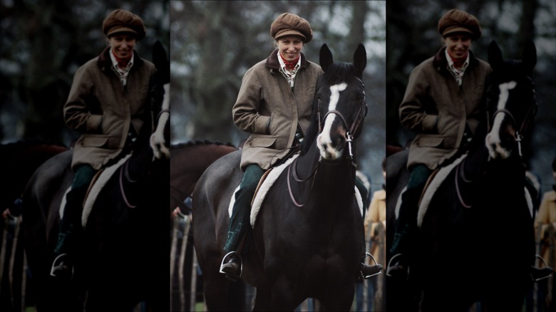 Princess Anne riding her horse