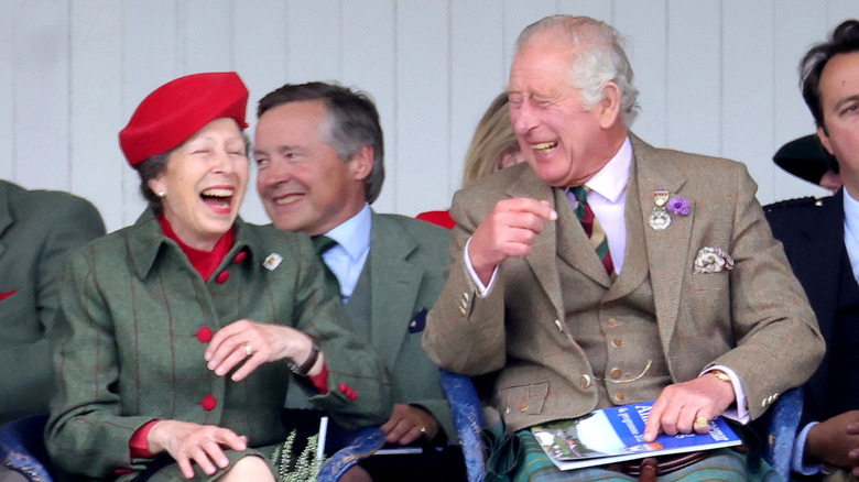 Princess Anne and King Charles III laughing
