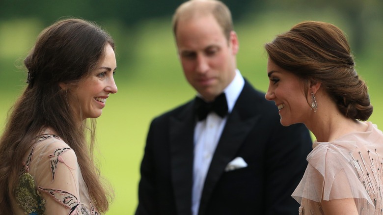 Rose Hanbury and Kate Middleton talking