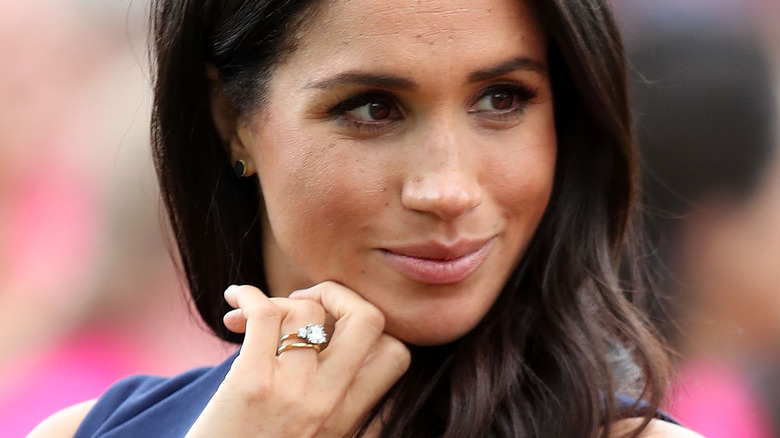 Meghan Markle posing with rings