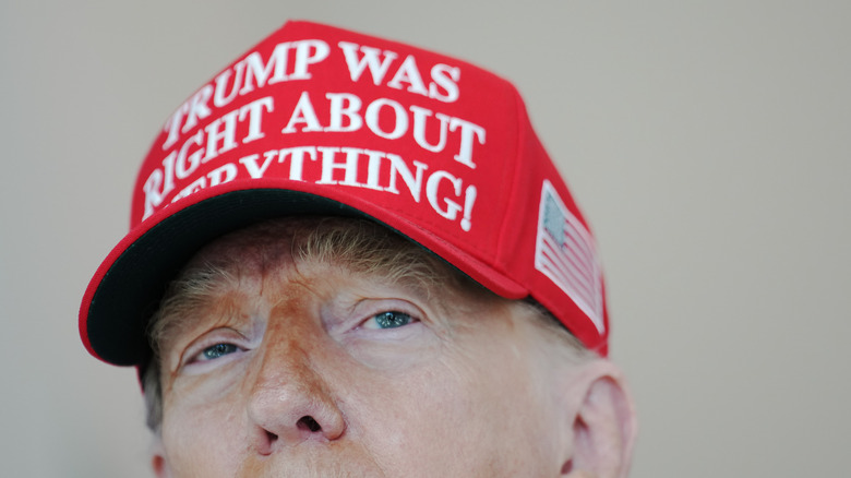 Close-up Donald Trump in Right About Everything cap