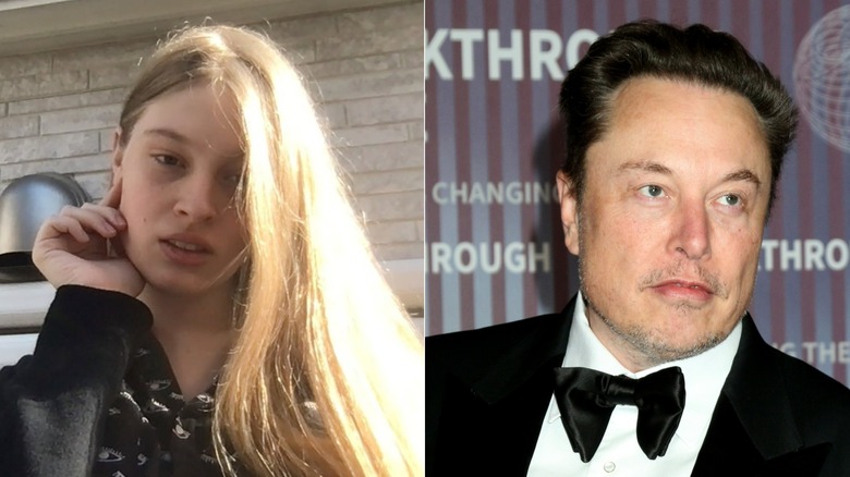 A split image of Elon Musk and Vivian Wilson
