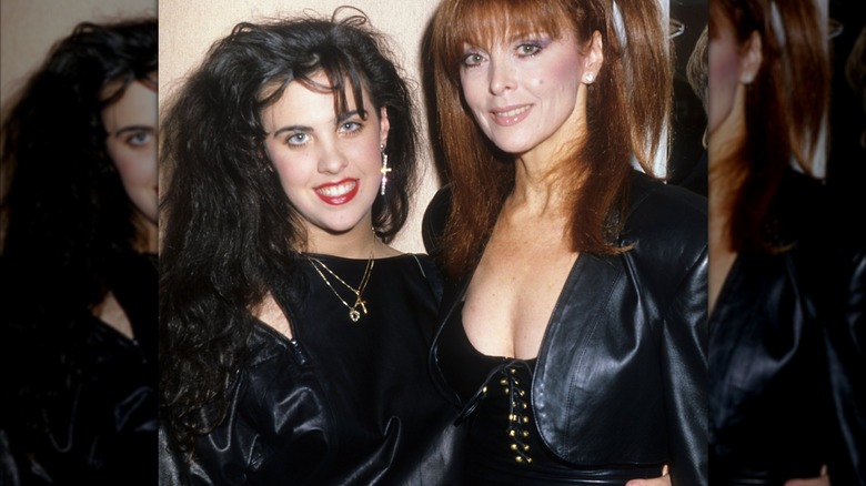 Tina Louise and Caprice Crane smiling together in a 1987 photo