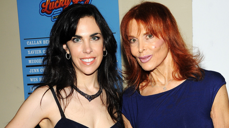 Tina Louise and Caprice Crane smiling at the Off-Broadway opening night of "Lucky Guy" in 2011