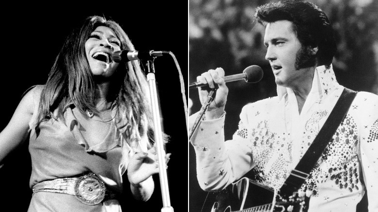 Tina Turner and Elvis Presley performing