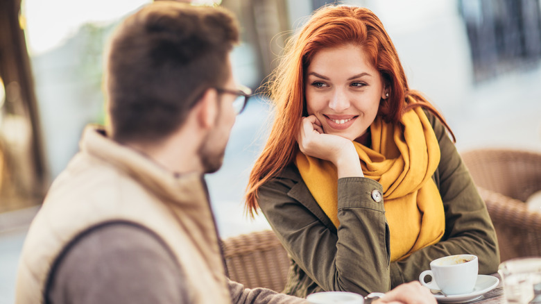 Man and woman talking