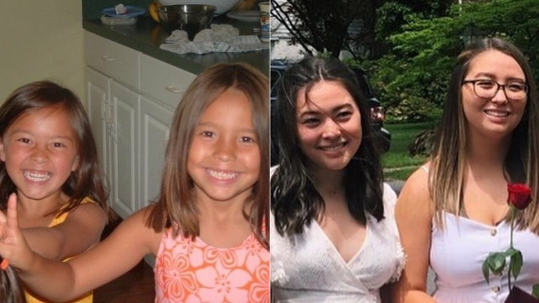 Mady and Cara Gosselin as kids vs. a current photo of the twins