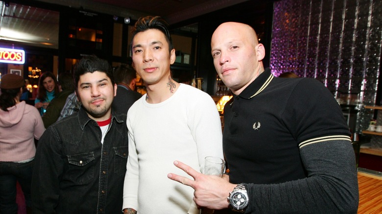 Yoji Harada and friends, posing