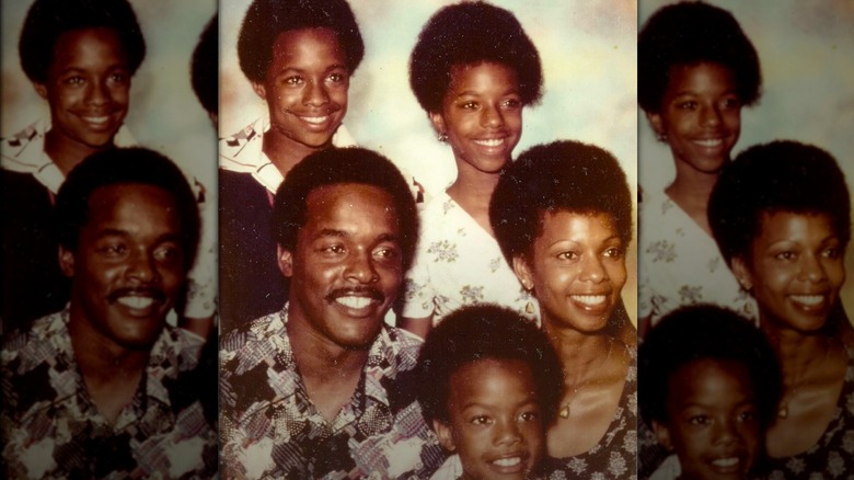 James Bridges Sr., Jimmy Bridges Jr., Verda Bridges, Betty Bridges, and Todd Bridges smiling together.