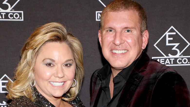 Julie Chrisley and Todd Chrisley attend the grand opening of E3 Chophouse in Nashville, TN (2019)