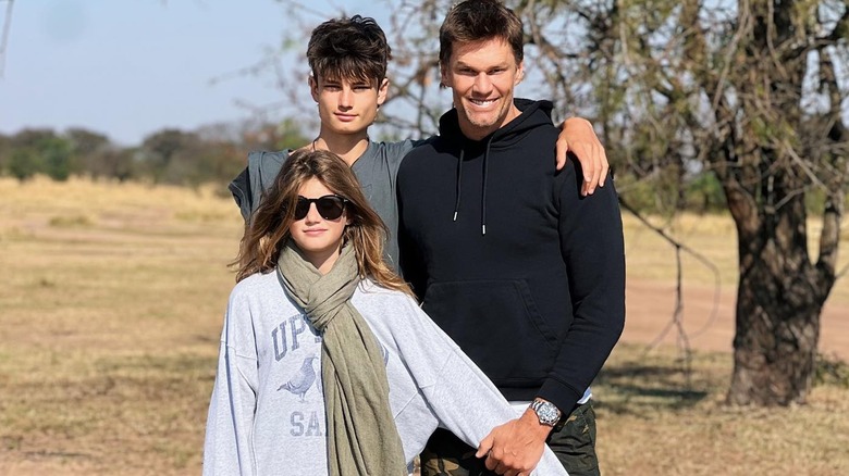 Tom Brady with his children