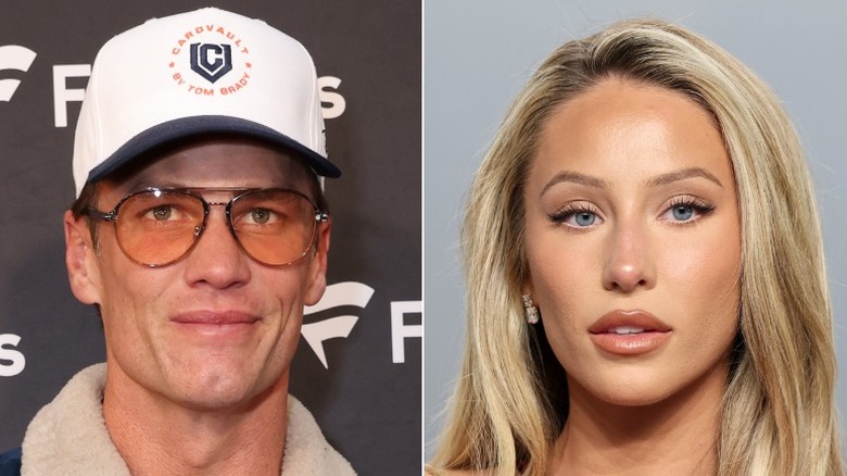 Split image of Tom Brady (2026) and Alix Earle (2026)