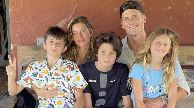 Gisele Bündchen and Tom Brady with their kids