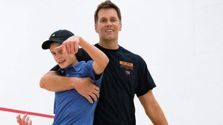 Tom Brady hugging son Jack