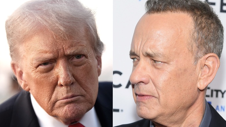 Donald Trump/Tom Hanks both frowning