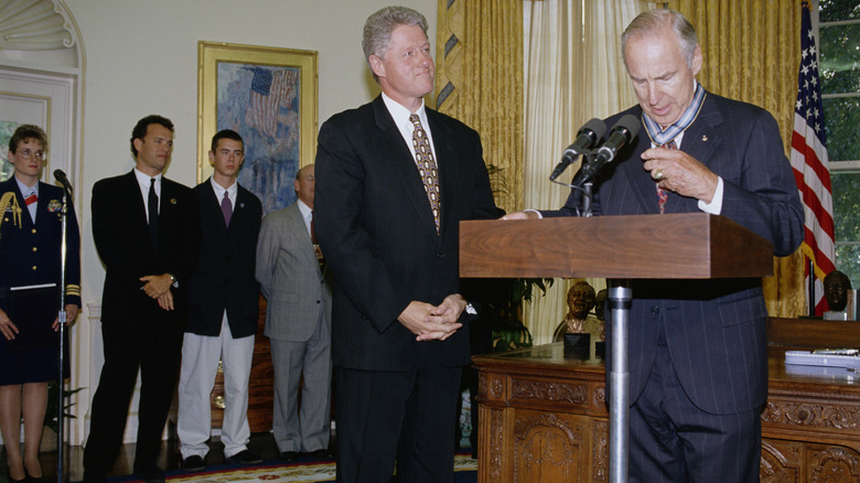 Colin and Tom Hanks at White House ceremony