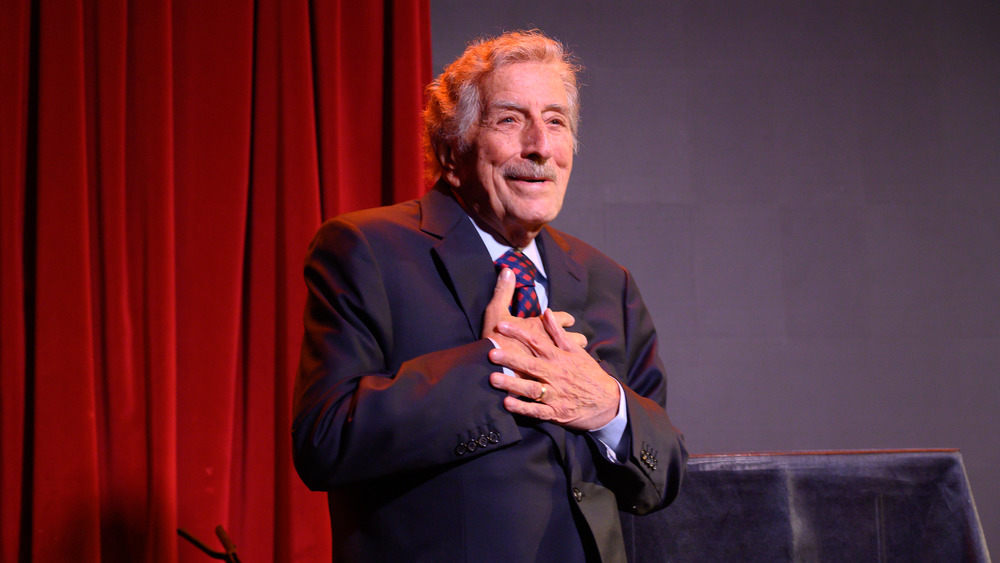 Tony Bennett with hands at his heart