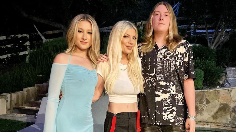 Tori with son Liam and daughter Stella