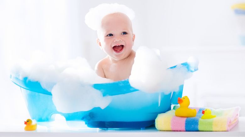 baby in bath