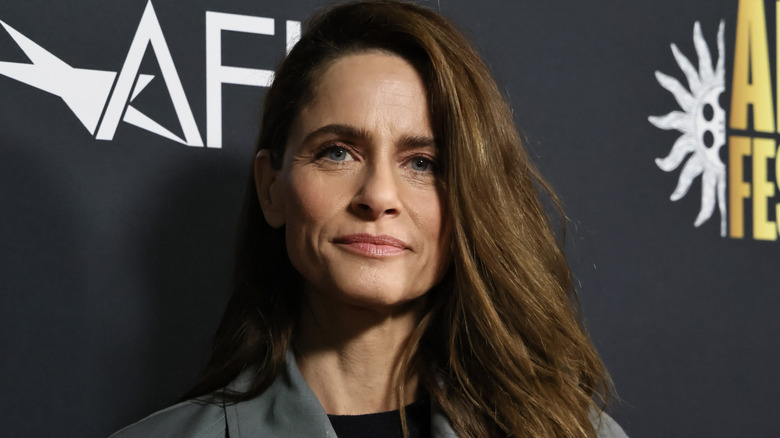Amanda Peet with a neutral expression and hair with a deep side part.